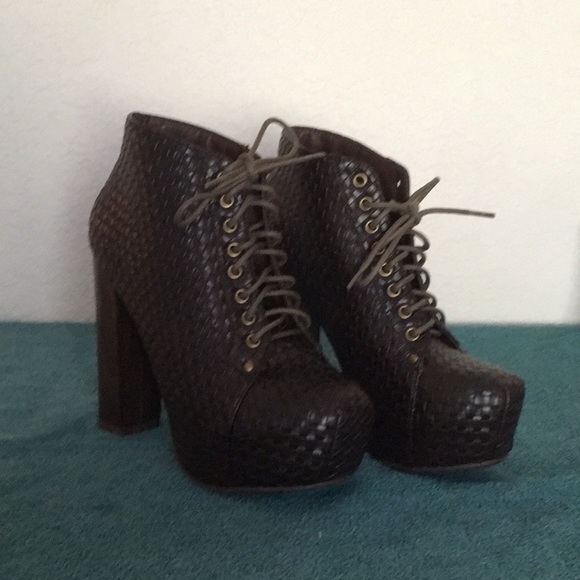 Vintage Shoes - Women’s Vintage Brown High Heel Booties, Size 8